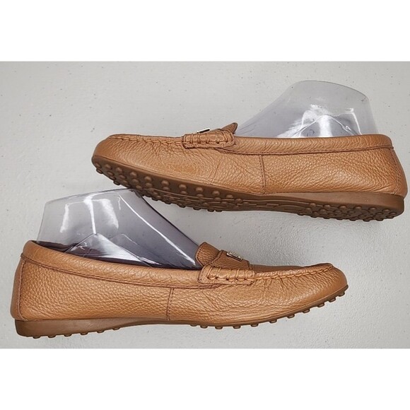 Coach Fredrica Leather Loafers Slip On Cognac Brown Driving Shoe Size 8.5B - Picture 4 of 11
